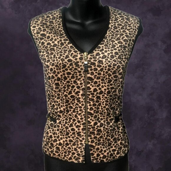 Joseph Ribkoff Cheetah Fuzzy Vest - Picture 1 of 6